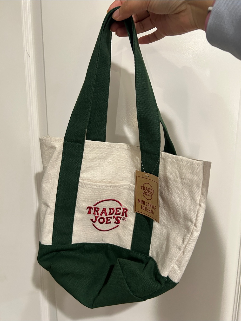 NWT Trader Joe’s mini tote bag green